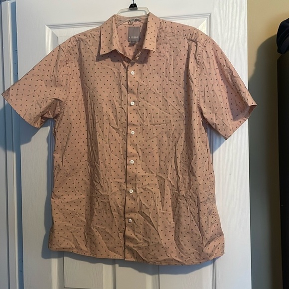 A-Frame mens pink short sleeve button down shirt size XL Short - Picture 1 of 8